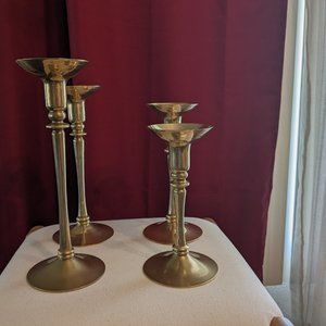 Antique brass candle holders